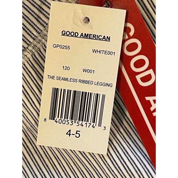 Good American White And Gray Striped High Rise Seamless Ribbed Legging XL-XXL‎ - Picture 9 of 10